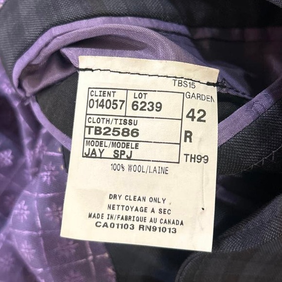 Men's Ted Baker Endurance 100% Wool Plaid Blazer‎ Sport Coat Navy 42R READ - Picture 6 of 13